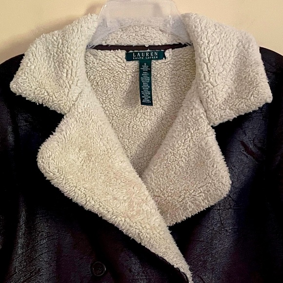 Ralph Lauren Faux Suede Sherpa Coat Jacket Size Small Western - Picture 4 of 8